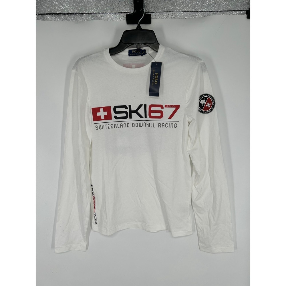Polo Ralph Lauren Ski 67 Switzerland Downhill Racing T Shirt Mens XS Graphic Tee